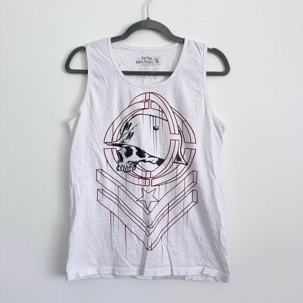 Metal Mulisha White Sleeveless Tank Top Boys Youth Size Small Graphic Skull Y2K